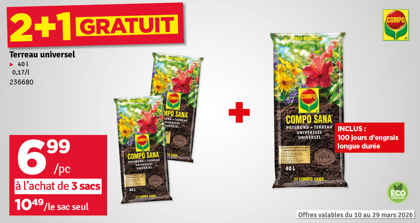  Terreau universel Sana 40 L COMPO